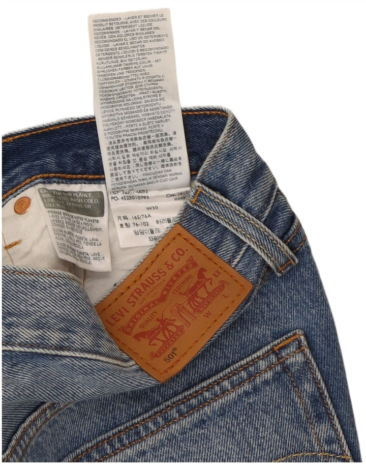 Damskie spodenki jeansowe LEVI'S 501 W30 Średnioniebieskie, bawełniane