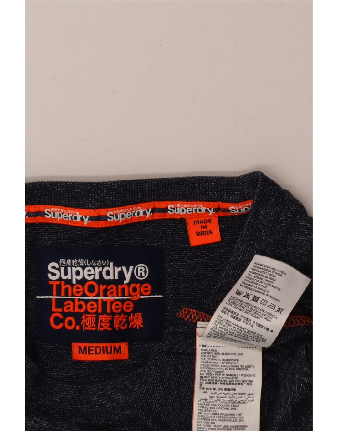 T-shirt męski Superdry Średni, granatowy, bawełniany w cętki