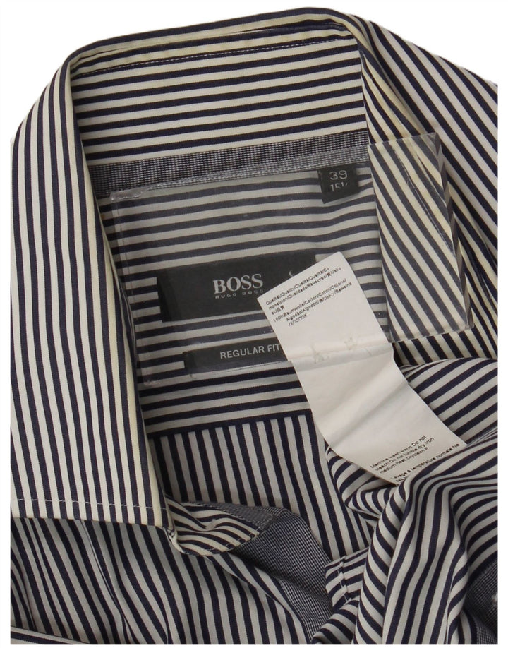 Koszula męska Hugo Boss rozmiar 39 15 1/2 Średni granatowy, klasyczny w prążki