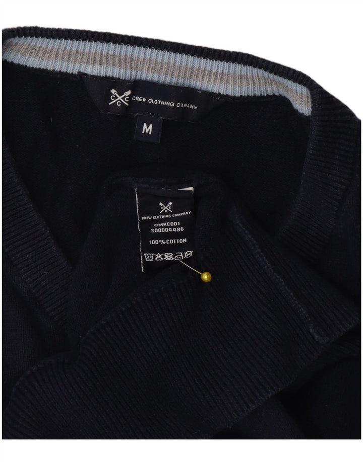 Crew Clothing Męski sweter z dekoltem w kształcie litery V, średni granatowy, bawełniany