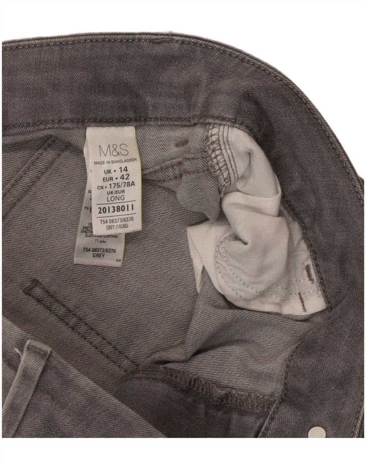 Marks & Spencer Damskie proste dżinsy UK 14 duże W32 L31 szara bawełna