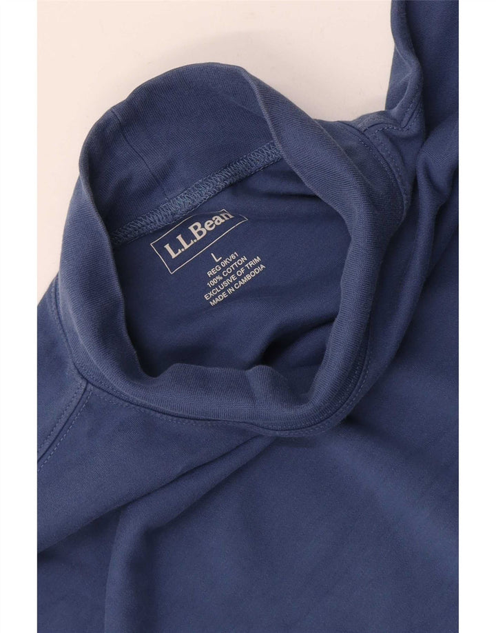 Męski top L.L.Bean z długim rękawem, duży, granatowy, bawełniany