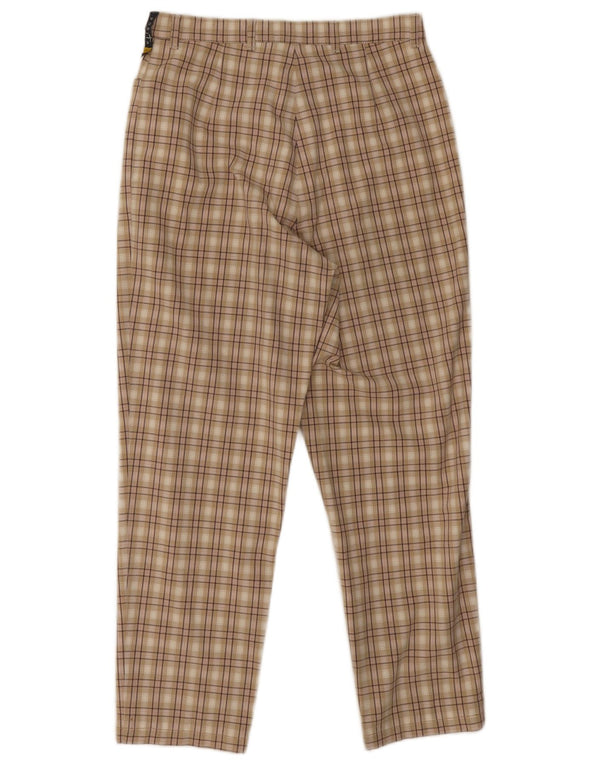 Damskie spodnie codzienne z wysokim stanem Bonita EU 38 Medium W26 L25 Beżowa kratka