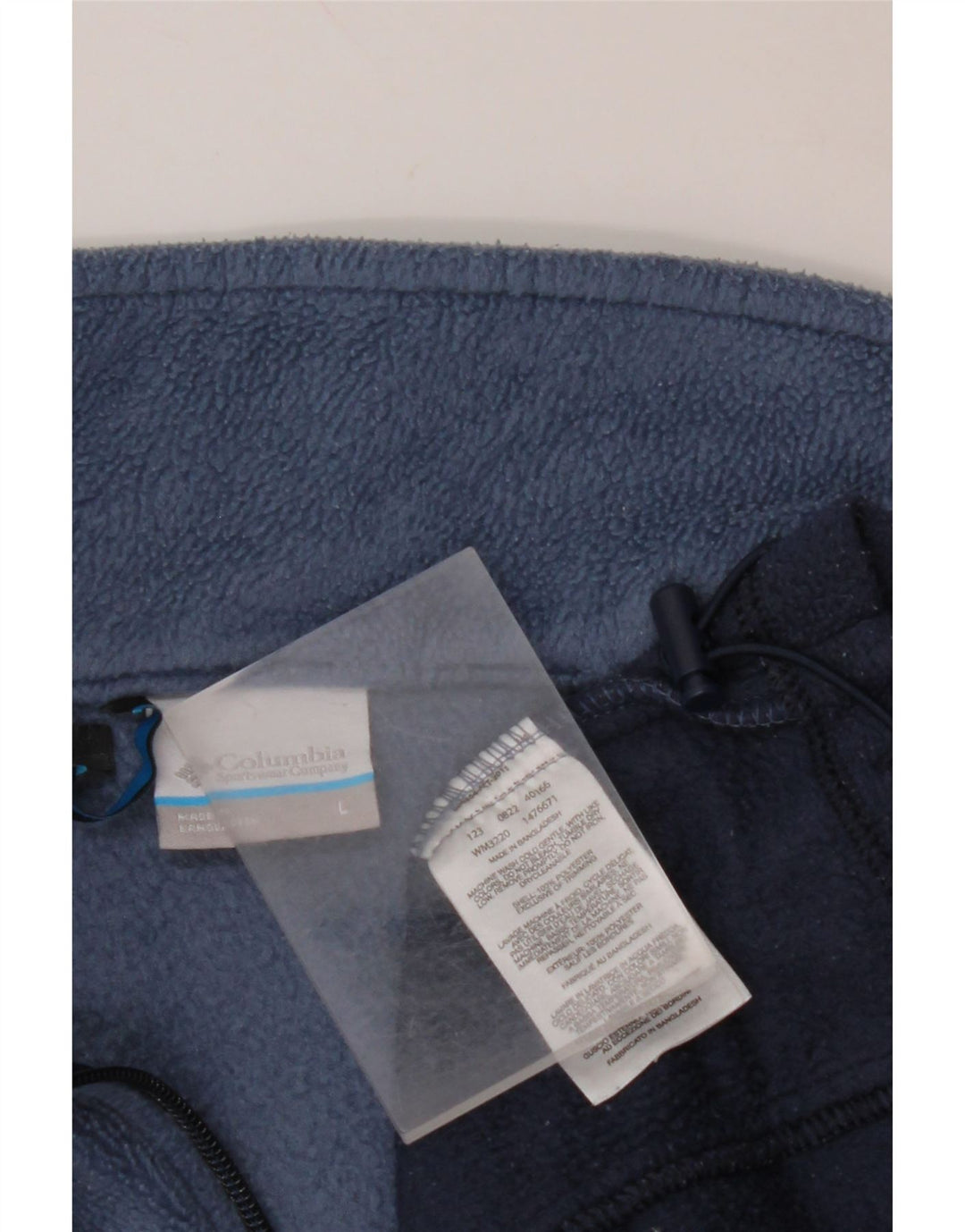 Męska kurtka polarowa COLUMBIA UK 40, duża, niebieska, poliestrowa z blokami kolorów