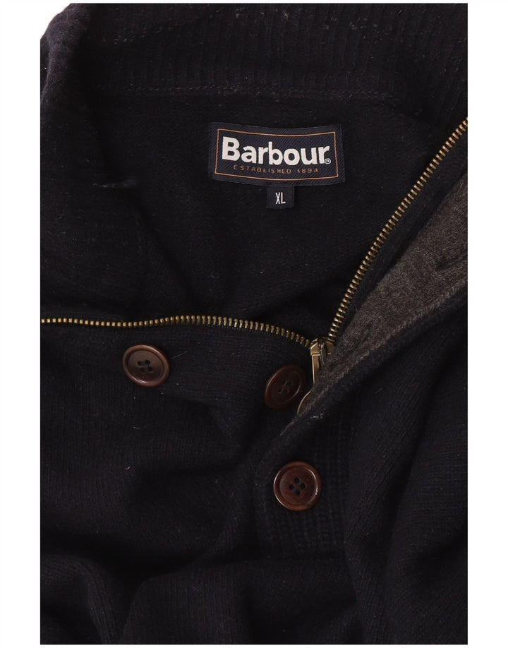 Męski sweter z zamkiem błyskawicznym Barbour XL w kolorze granatowym