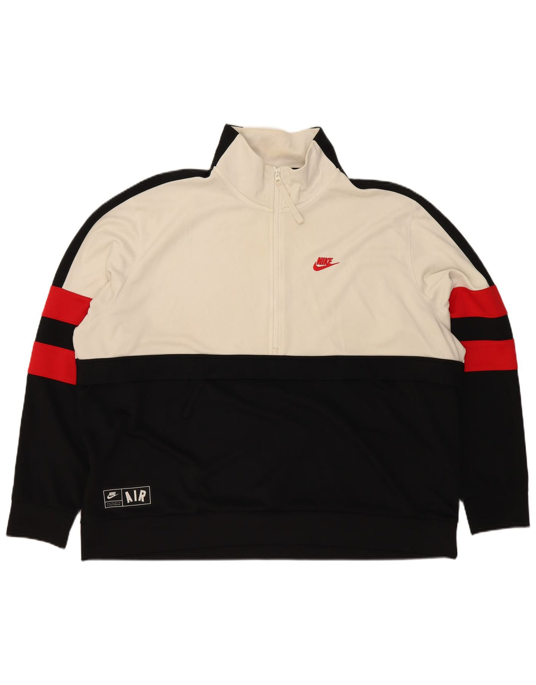 Męski sweter z zamkiem 1/4 Nike, 2XL, czarny poliester z blokami kolorów