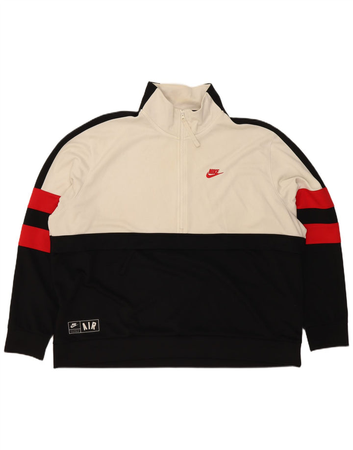 Męski sweter z zamkiem 1/4 Nike, 2XL, czarny poliester z blokami kolorów