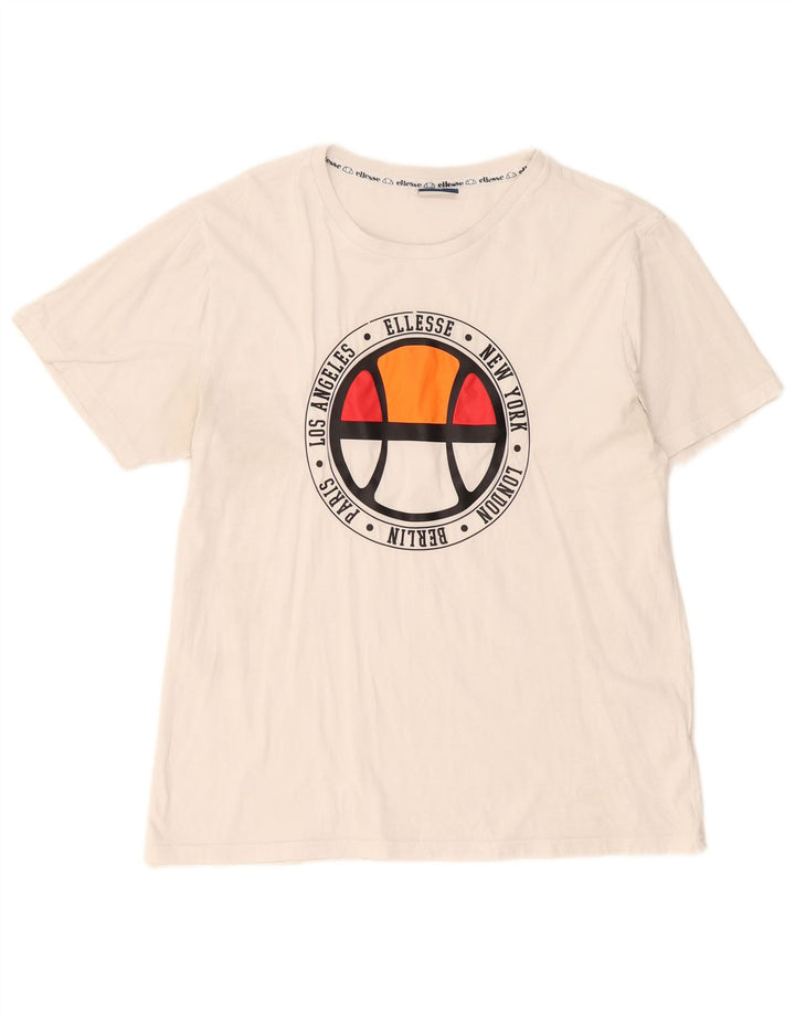 Męski T-shirt z grafiką Ellesse, XL, biały