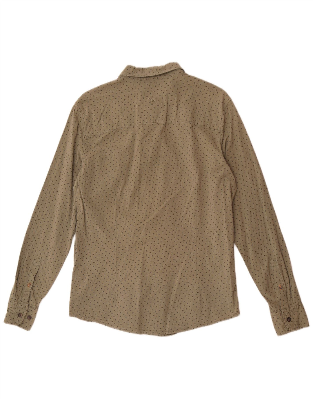 Koszula męska Fat Face ze stretchem, slim fit, średnio zielona, geometryczna bawełna
