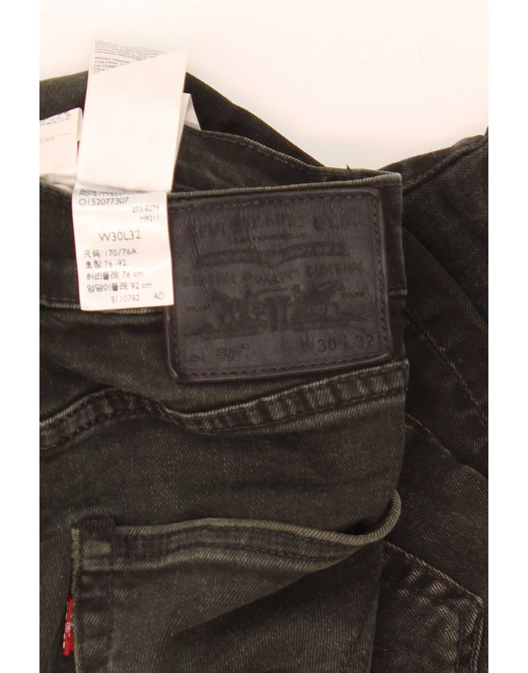 Męskie dżinsy Levi's 502 Straight W30 L32 Czarna bawełna