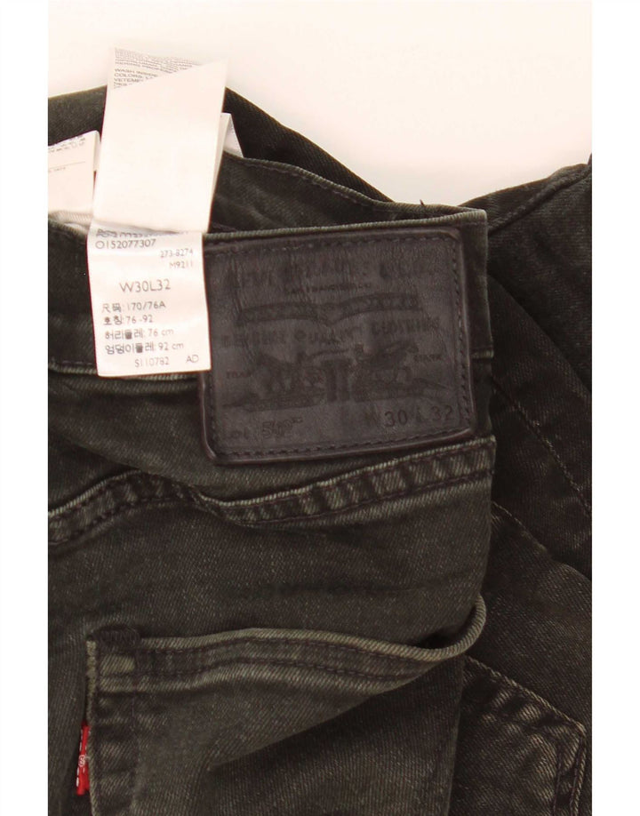 Męskie dżinsy Levi's 502 Straight W30 L32 Czarna bawełna
