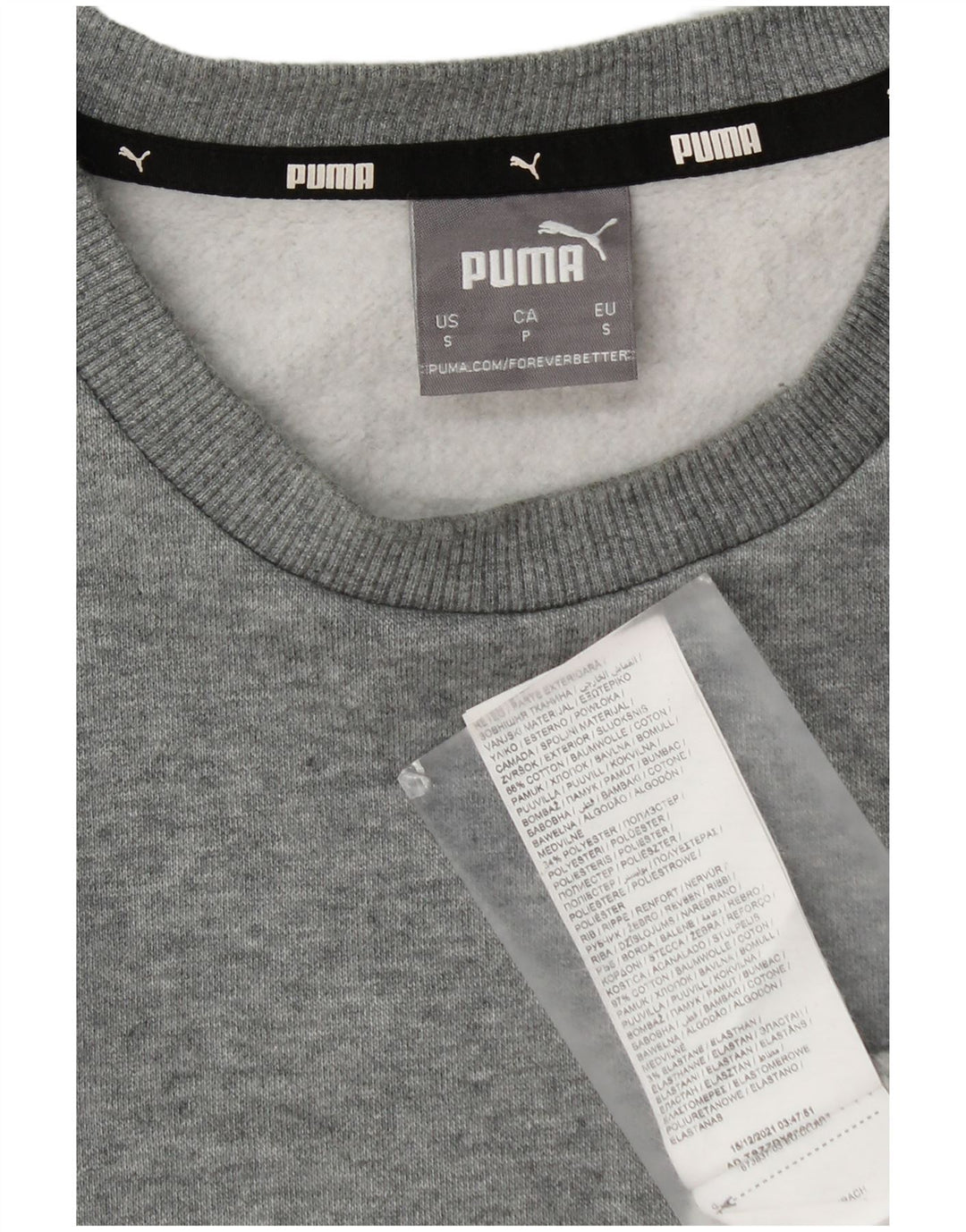 Męska bluza Puma Sweter, mała, szara, bawełniana