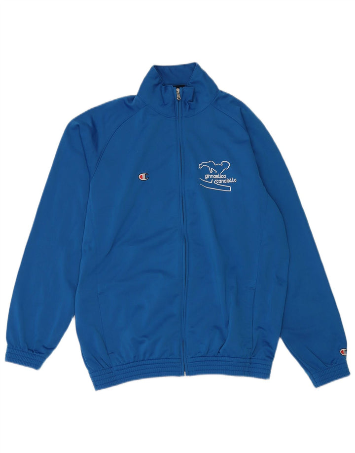 CHAMPION Boys Tracksuit Top Jacket 13-14 Years XL Blue Polyester