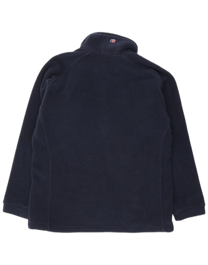 BERGHAUS Womens Oversized Fleece Jacket UK 16 Large Navy Blue Polyester