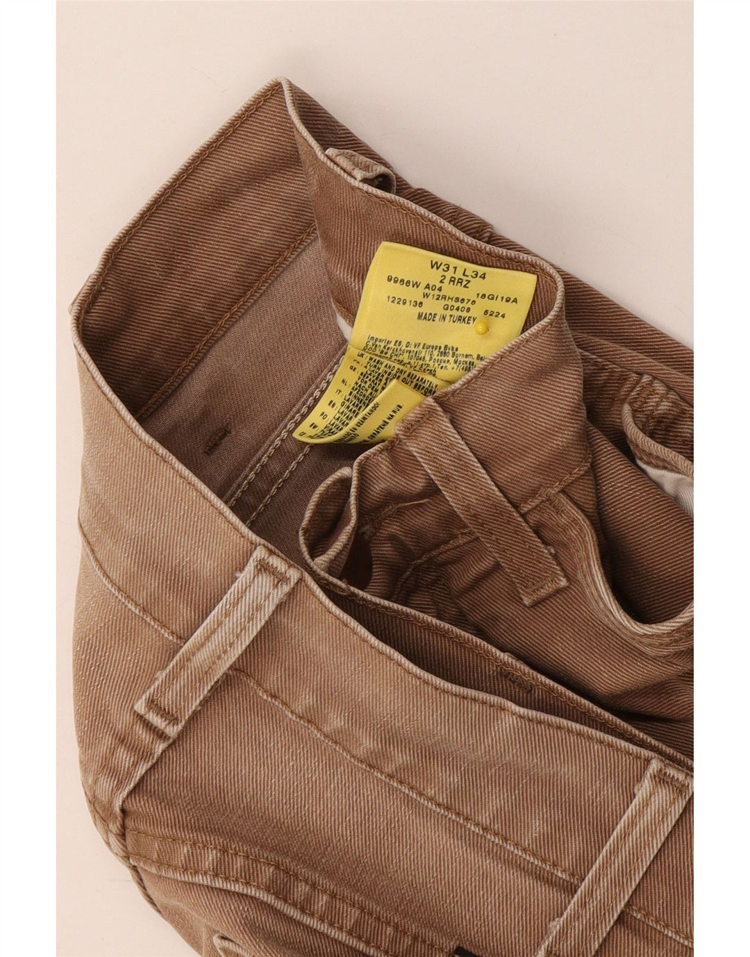 Męskie jeansy Wrangler W31 L34, brązowa bawełna