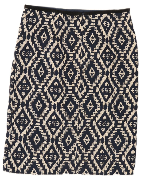 Marks & Spencer Prosta spódnica damska UK 12 Medium 30 Granatowa geometryczna