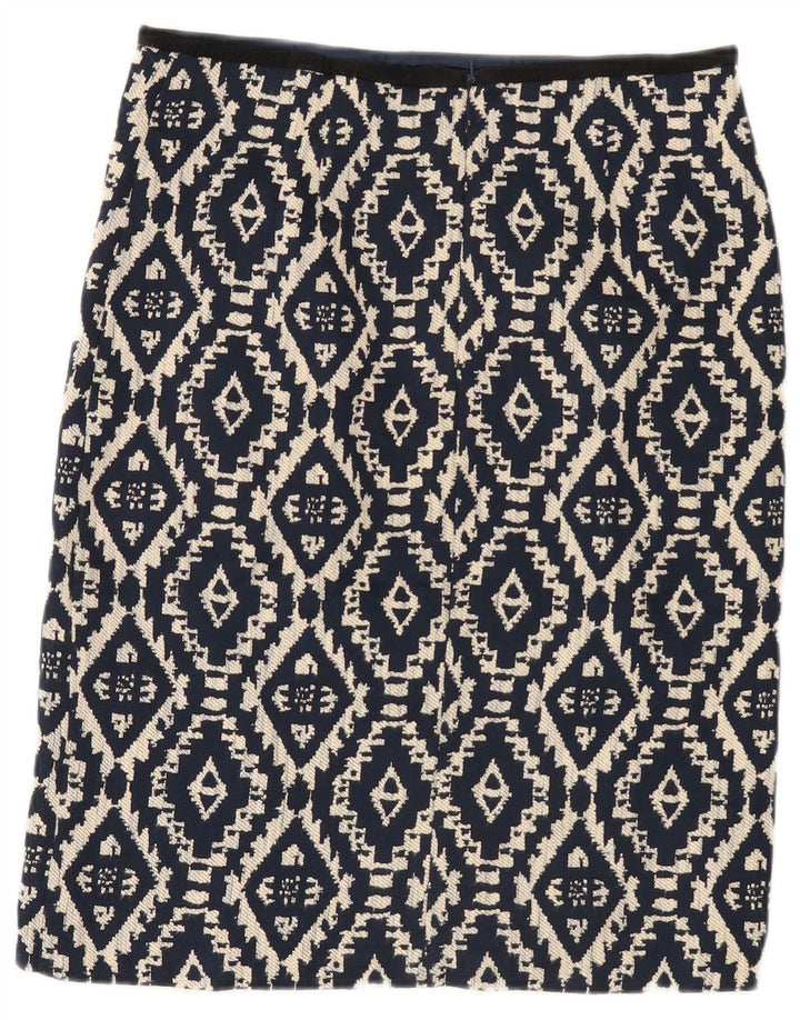 Marks & Spencer Prosta spódnica damska UK 12 Medium 30 Granatowa geometryczna