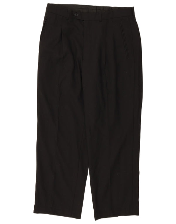 Marks & Spencer Męskie spodnie garniturowe St. Michael Pegged W32 L26 Czarne