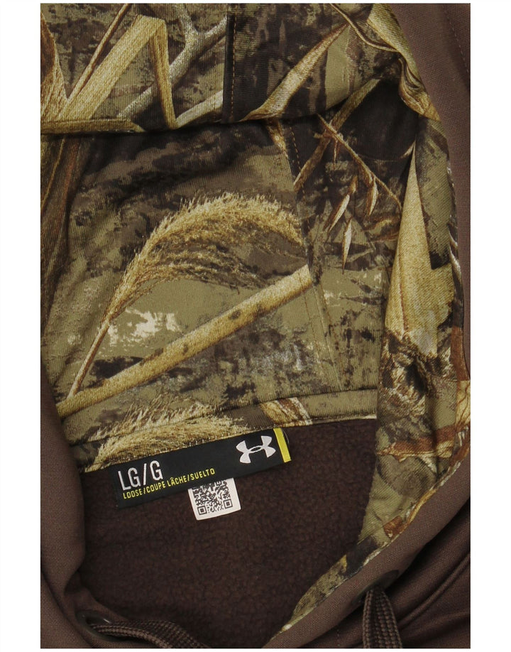 Męski sweter z kapturem i grafiką UNDER ARMOUR, duży, khaki