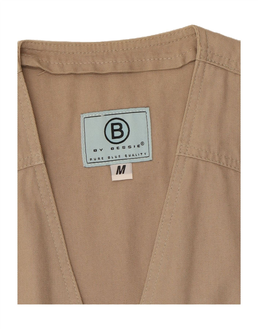 VINTAGE Mens Utility Gilet UK 38 Medium Beige Cotton Vintage Vintage and Second-Hand Vintage from Messina Hembry 
