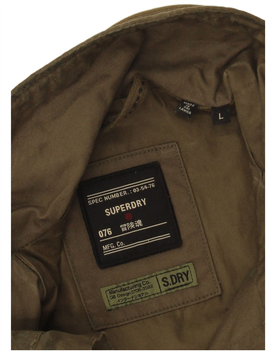 Męska kurtka wojskowa Superdry UK 40, duża, bawełniana khaki