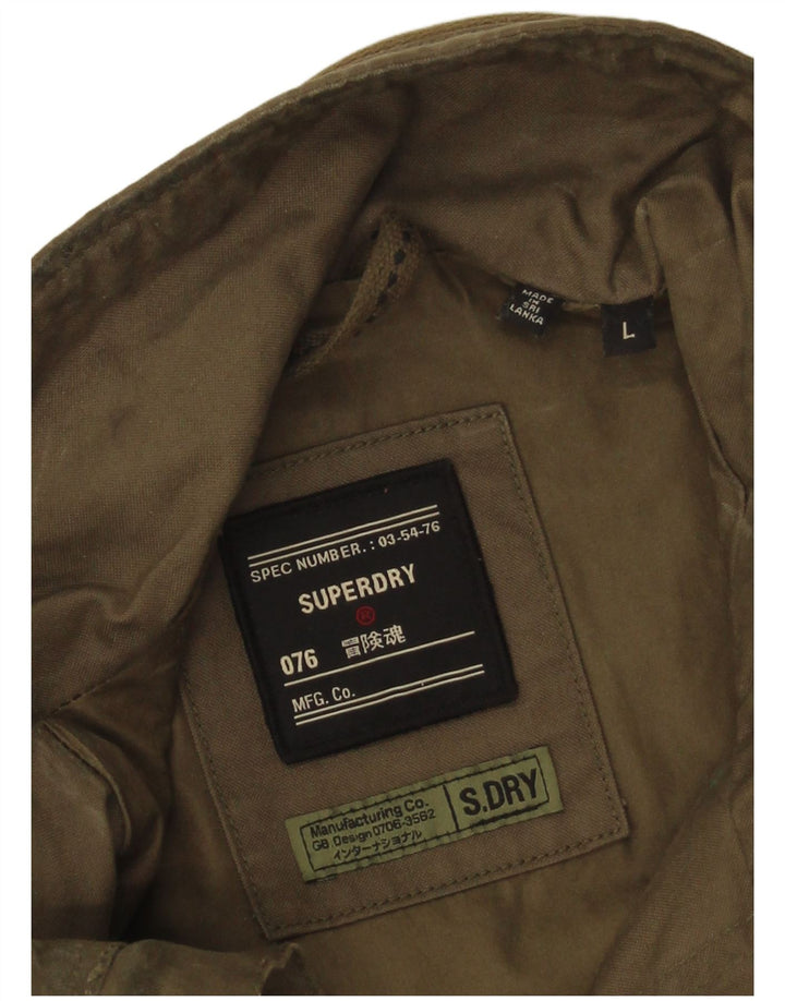 Męska kurtka wojskowa Superdry UK 40, duża, bawełniana khaki