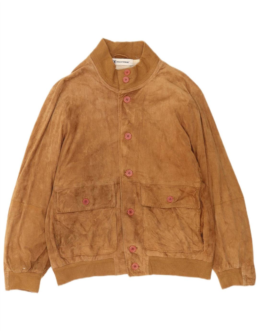 Męska zamszowa kurtka bomberka Valle Verde IT 50, duża brązowa skóra