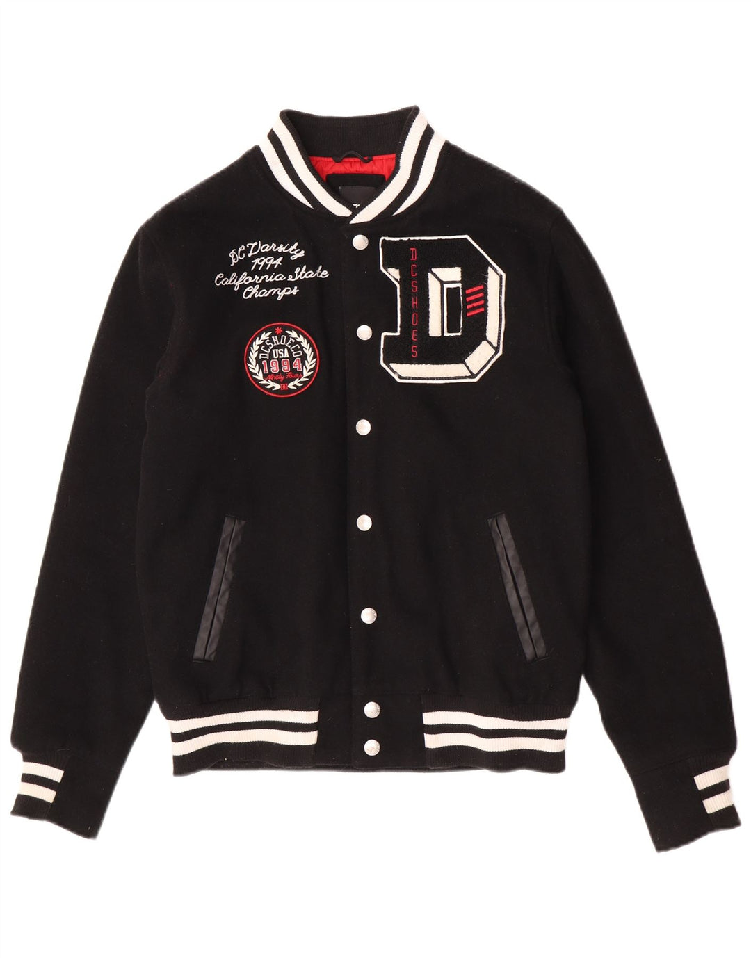 Męska kurtka DC Graphic Varsity UK 36 Mała czarna wełna