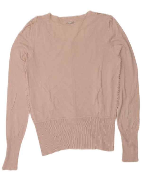 Sweter damski Liu Jo UK 14, duży, różowy, bawełniany w kwiaty
