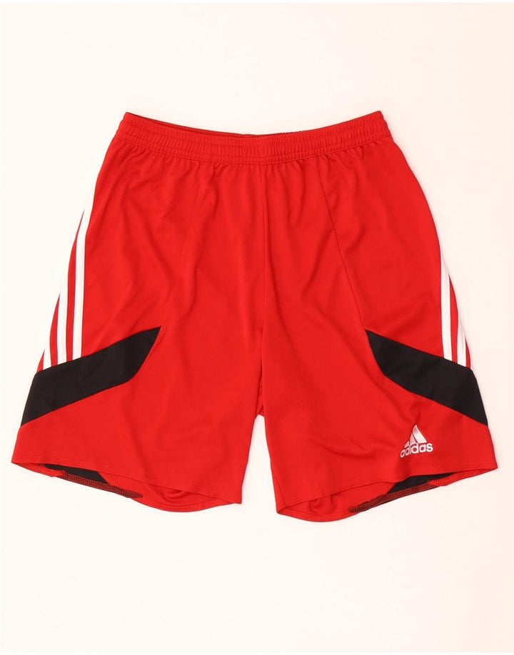 Męskie spodenki sportowe Adidas Climalite, mały, czerwony, kolorowy poliester