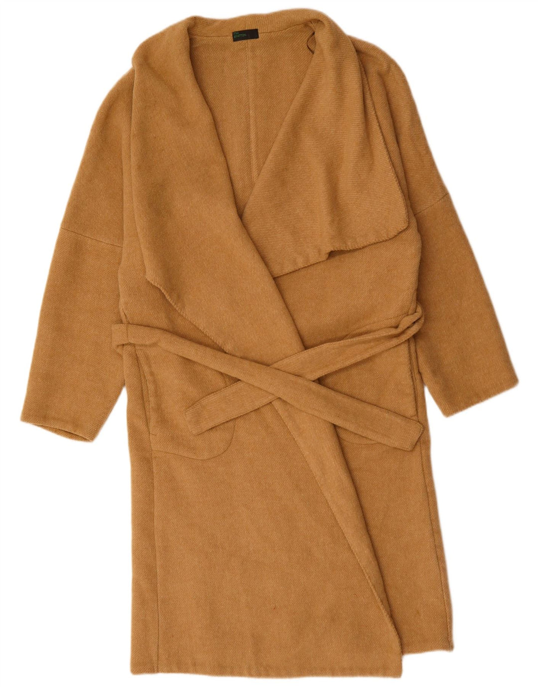 BENETTON Damski płaszcz otwarty UK 18 XL, brązowy, poliester