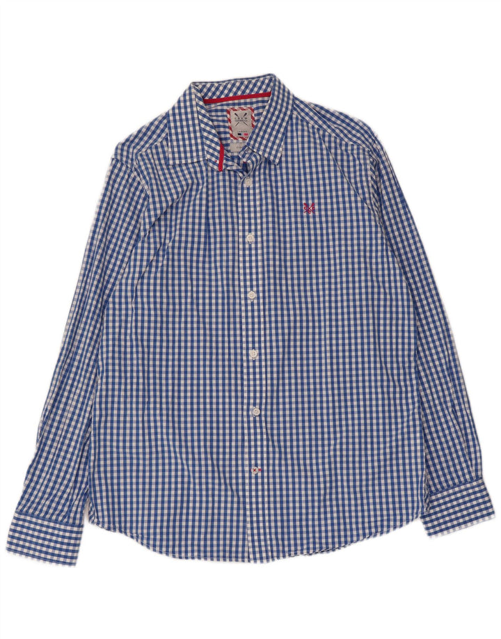Crew Clothing Męska koszula o klasycznym kroju, duża, niebieska bawełniana kratka