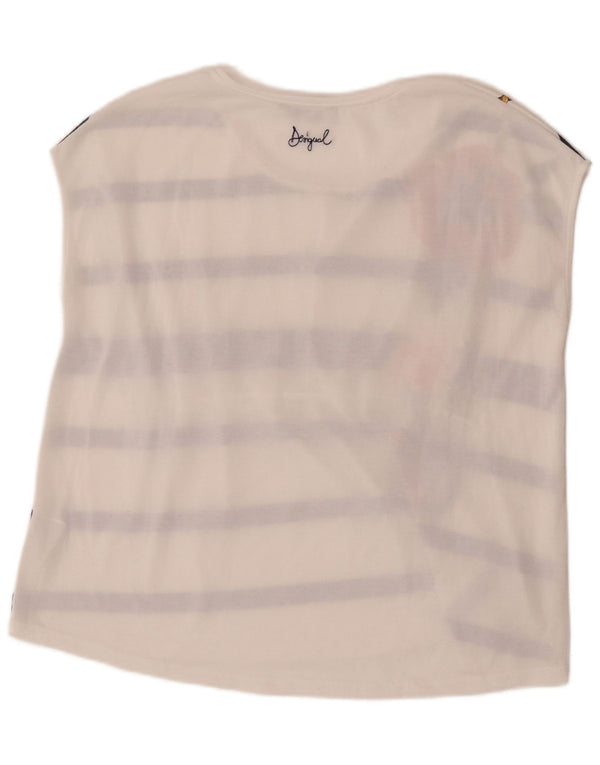 Damska kamizelka oversize Desigual Graphic Top UK 10 Small White Floral