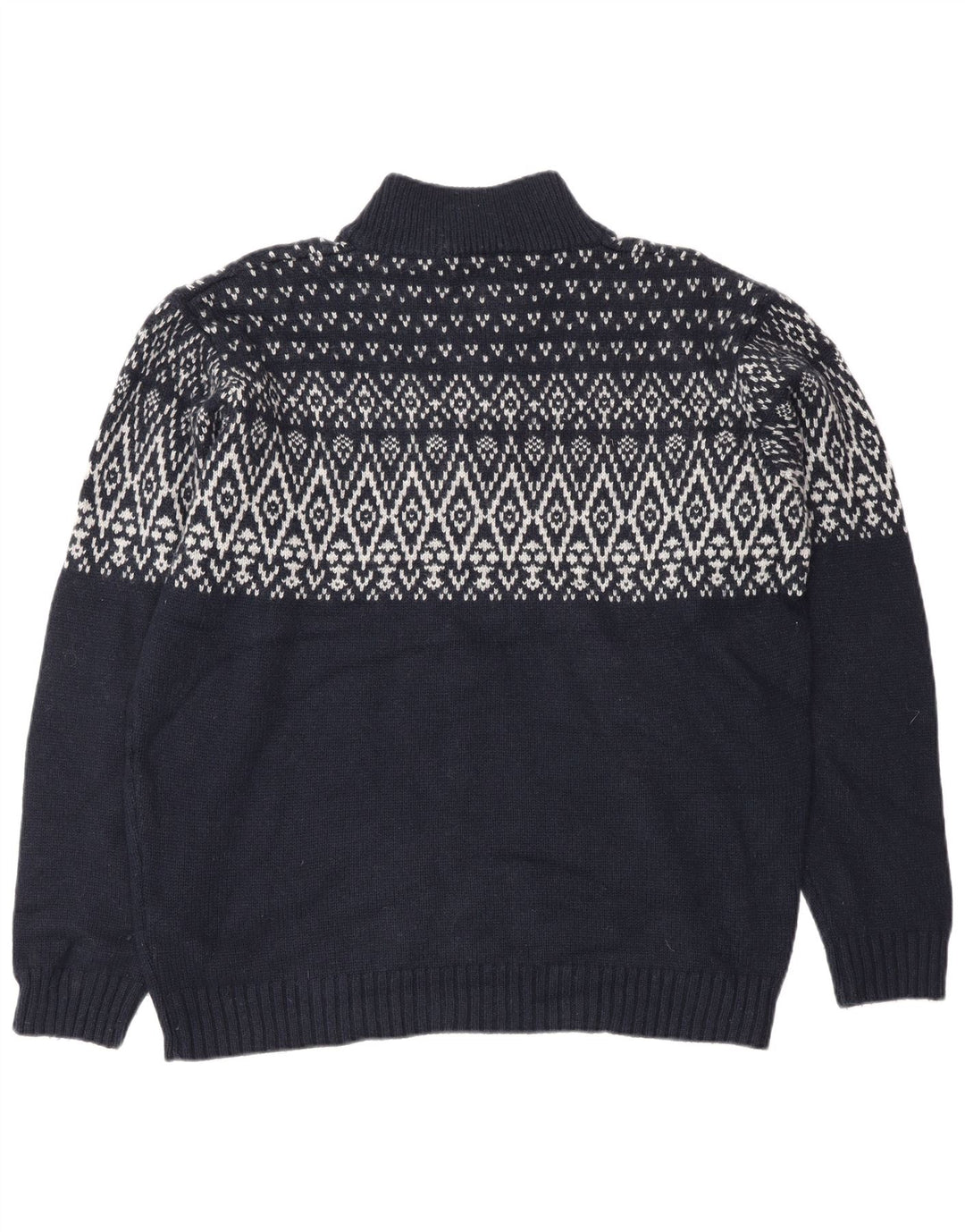 Marks & Spencer Męski sweter w kolorze niebieskim i zapinanym na zamek, duży, granatowy