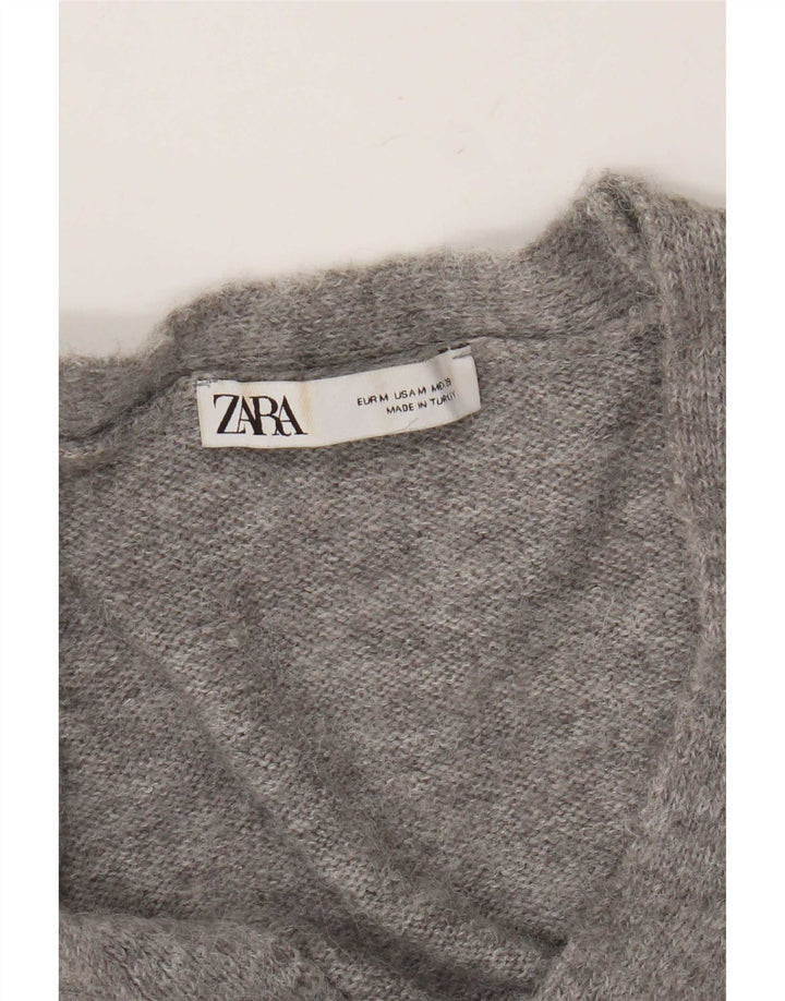 Sweter damski Zara Crop Cardigan UK 14, średni szary
