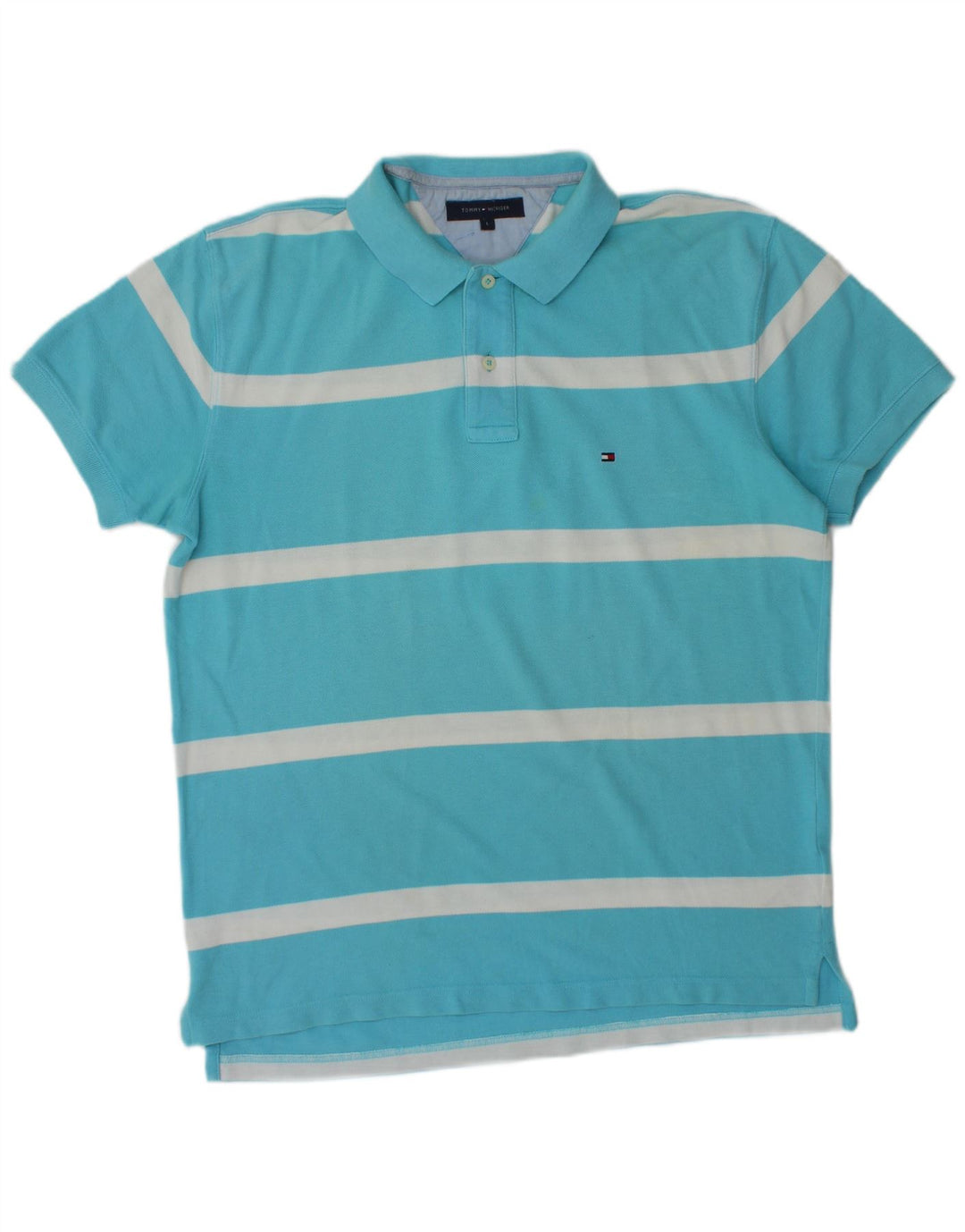 Męska koszulka polo Tommy Hilfiger, duża, bawełniana w niebieskie paski