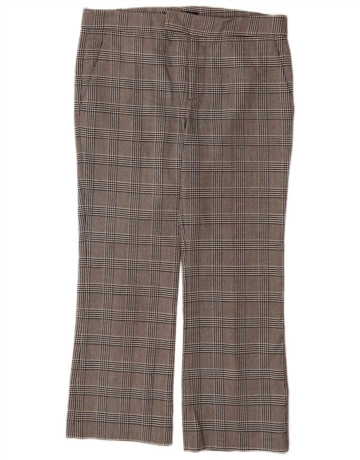 Damskie proste spodnie garniturowe Zara EU 38 Small W32 L26 Szara krata poliester