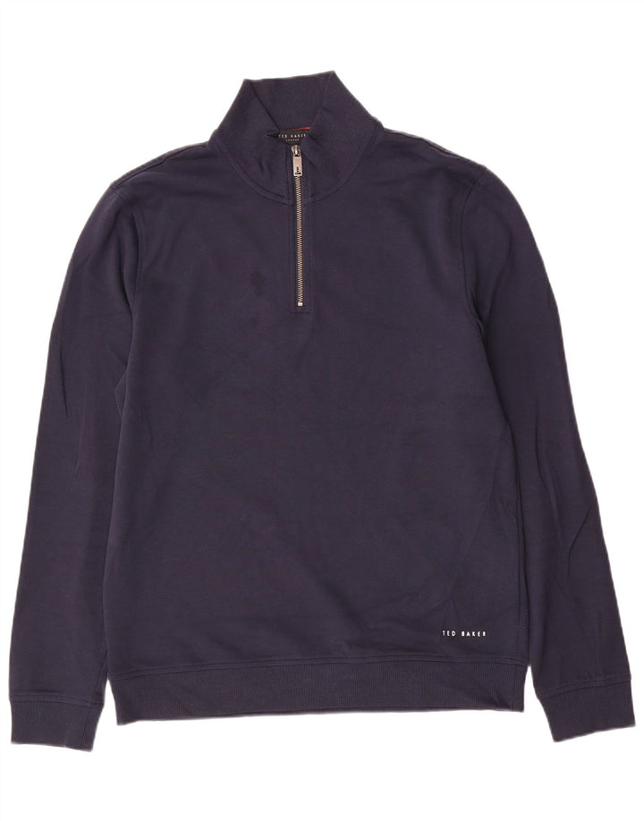 Męski sweter Ted Baker z zamkiem błyskawicznym, rozmiar 3, średni, granatowy, bawełniany
