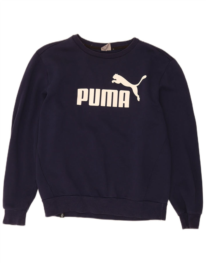 Bluza męska Puma z nadrukiem, rozm. M, granatowa, bawełniana