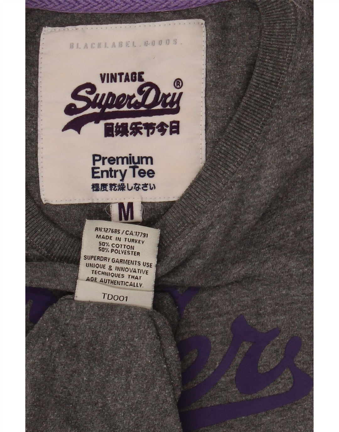 Męski T-shirt z grafiką Superdry, średnioszary, bawełniany