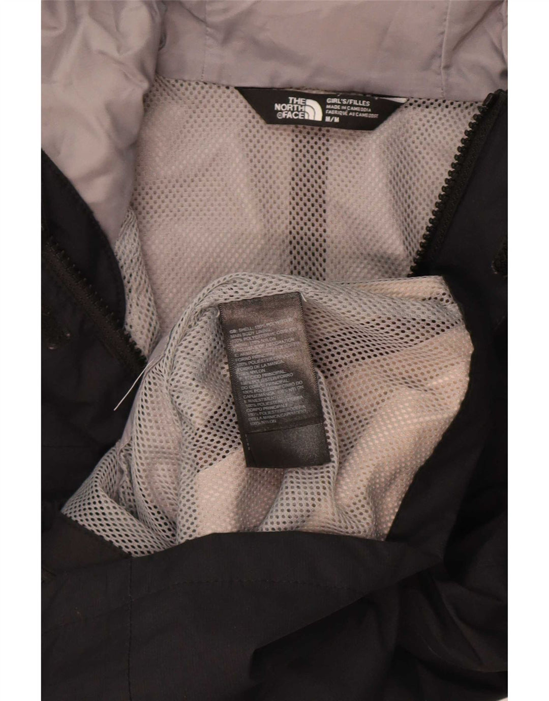 Dziewczęca kurtka przeciwdeszczowa z kapturem The North Face 9-10 lat, średni czarny poliester