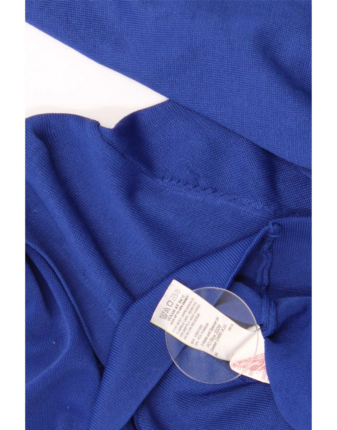 Marks & Spencer Damski sweter rozpinany UK 14, duży, niebieski, lniany