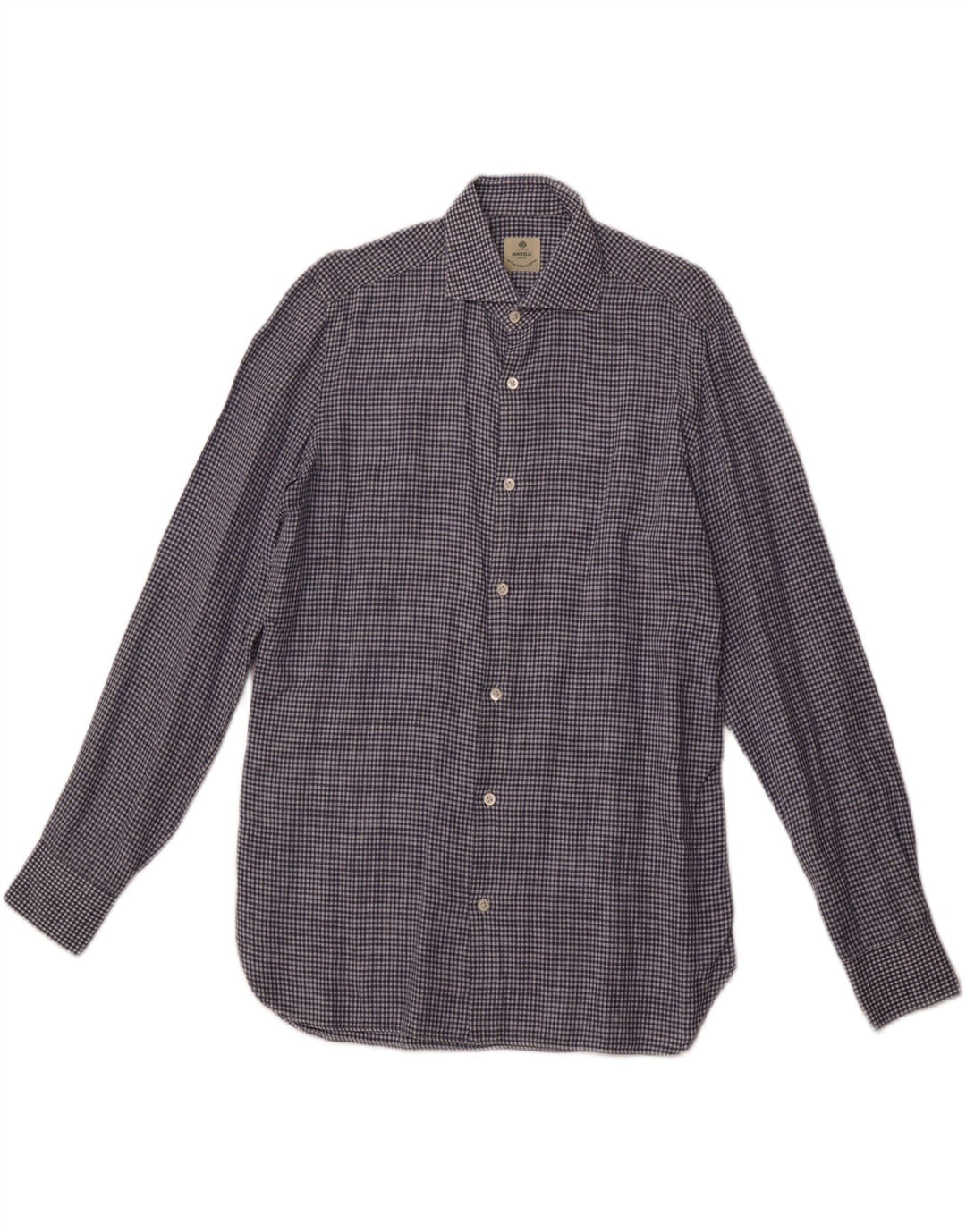 Koszula męska BORRELLI Rozmiar 40 15 3/4 Średnio niebieska bawełniana kratka