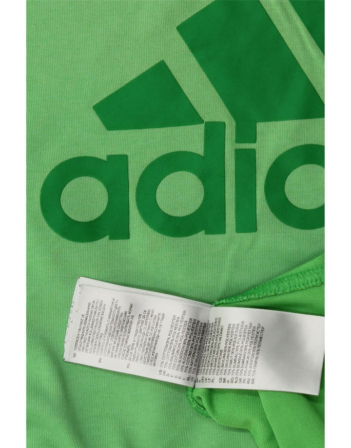 Męski T-shirt z grafiką ADIDAS, duży, zielony