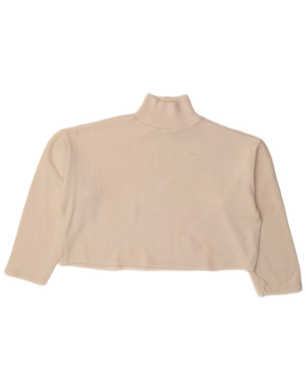 Damski sweter Zara Crop Oversize z golfem UK 10 Small Off White