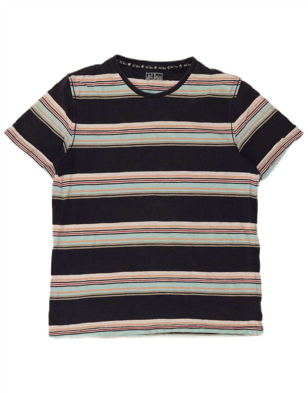 T-shirt męski FAT FACE Top, bawełniany, w średnie czarne paski