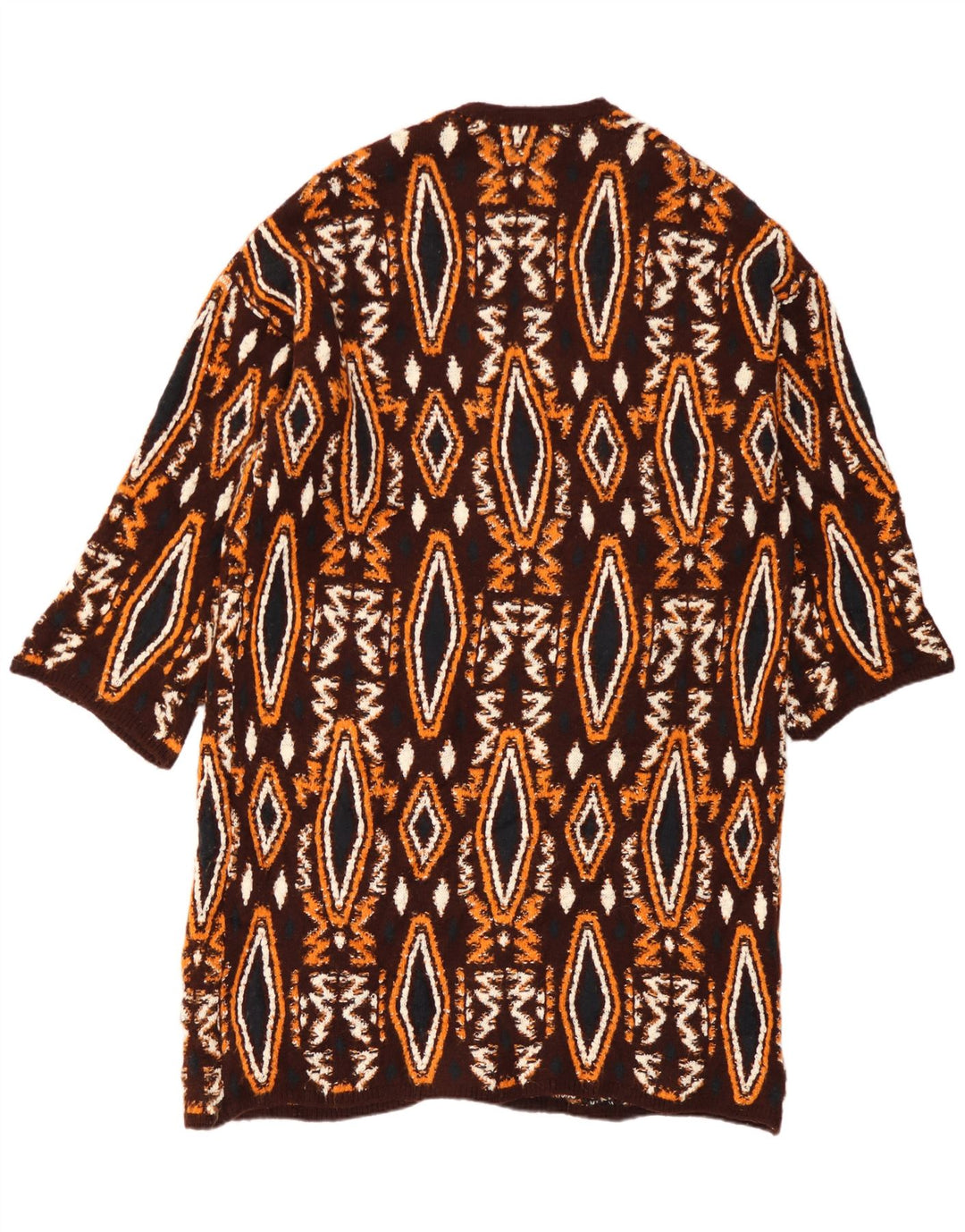 Damski sweter o przedłużonym fasonie Zara UK 10, mały, wielobarwny, geometryczny