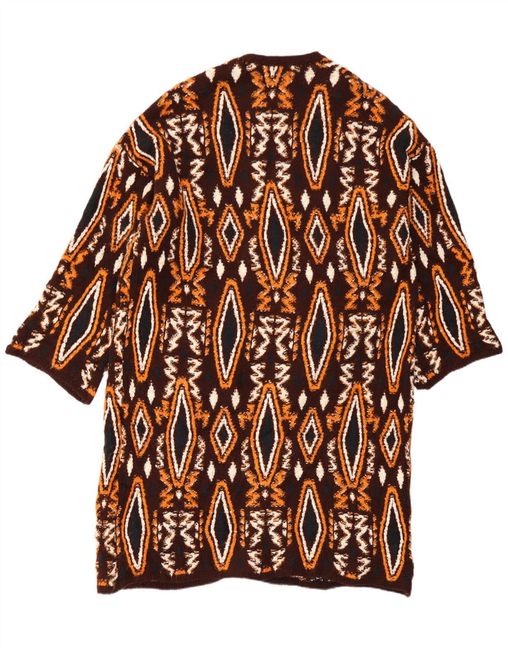 Damski sweter o przedłużonym fasonie Zara UK 10, mały, wielobarwny, geometryczny