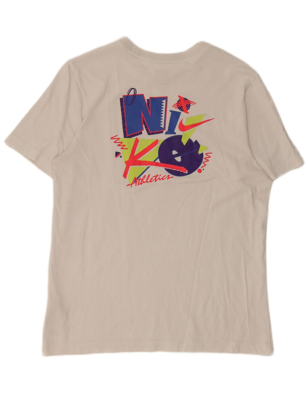 Męska koszulka Nike Dri Fit z grafiką, średnia biała bawełna