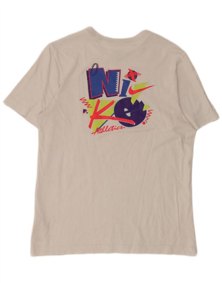 Męska koszulka Nike Dri Fit z grafiką, średnia biała bawełna